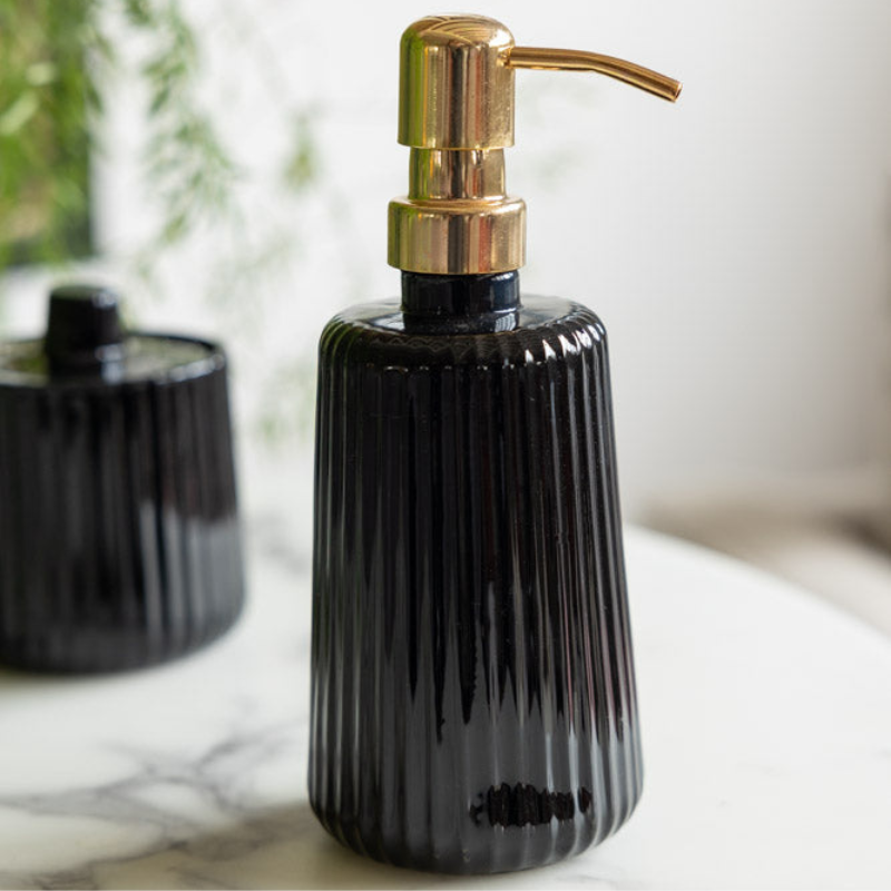 Elegant Refillable Soap Dispenser with Gold Accent Pump - 350 ml