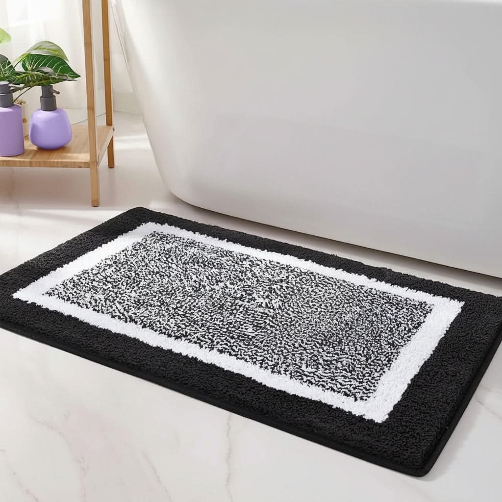 PlushSafe Non-Slip Bath Rug - Cozy Microfiber Mat for Safety