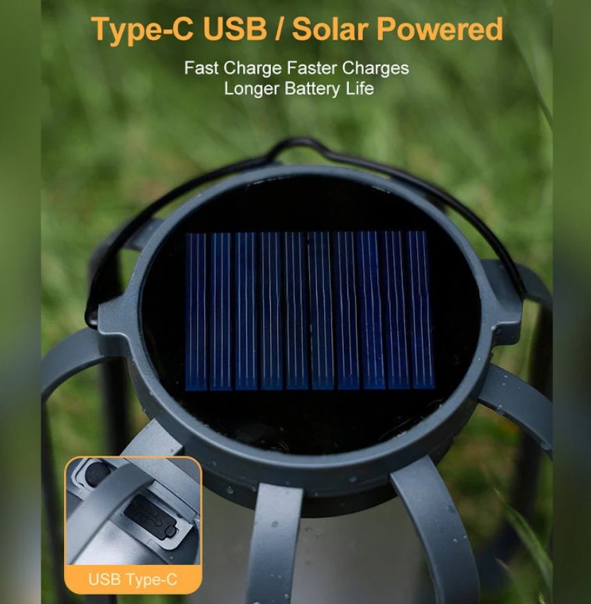 LumaFlare | Solar-Powered Outdoor Lantern with Realistic Flame Glow | 12-Hour Nighttime Ambiance