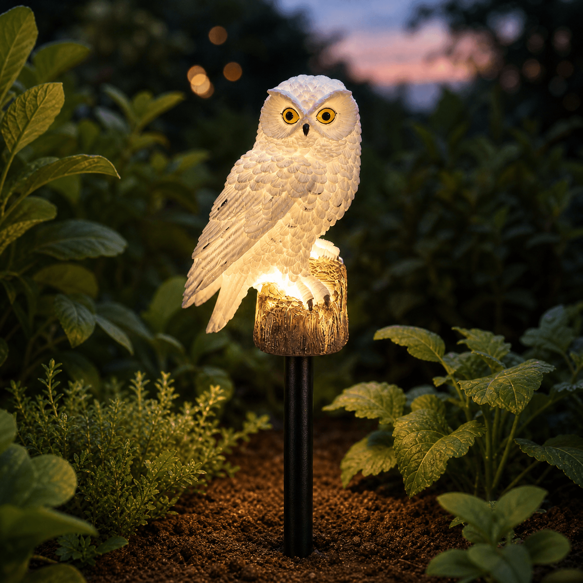 Enchanting Solar Garden Lantern | Handcrafted Owl Design with Automatic Light Sensor