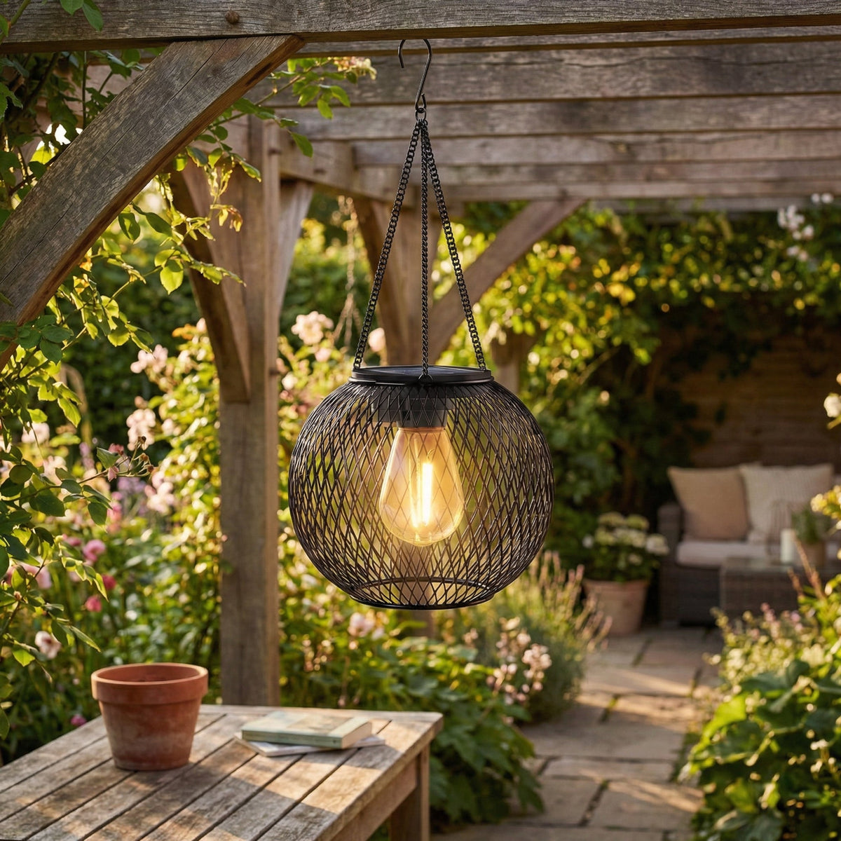 Eco-Friendly Hanging Solar Garden Light - Illuminate Your Outdoors
