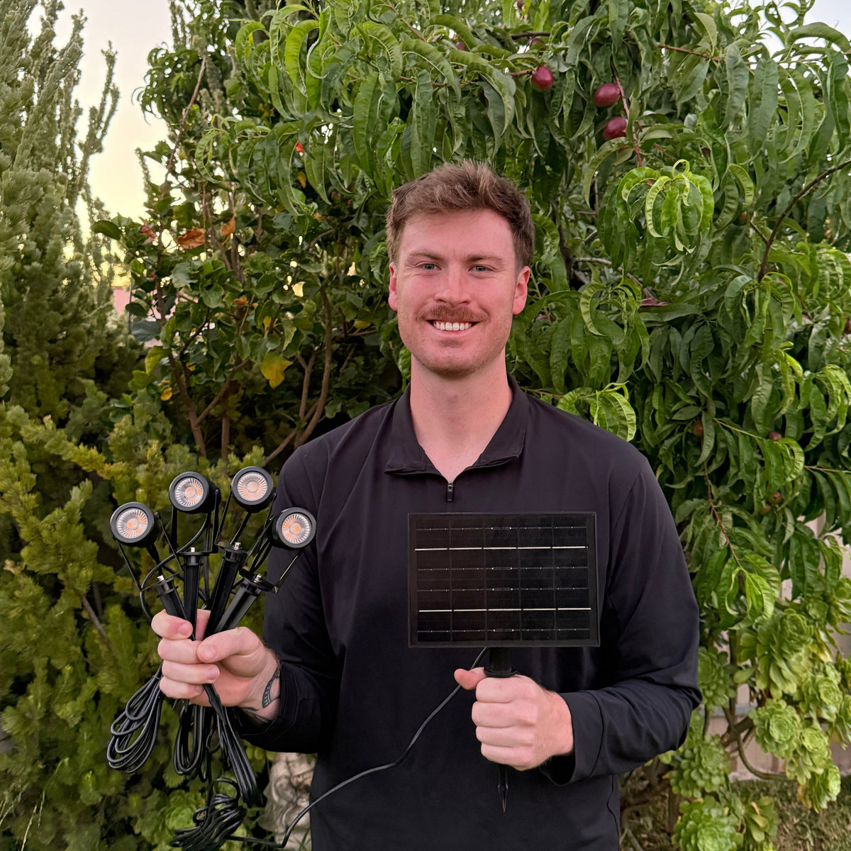 Eco-Friendly Solar LED Spotlight Set for Outdoor Illumination