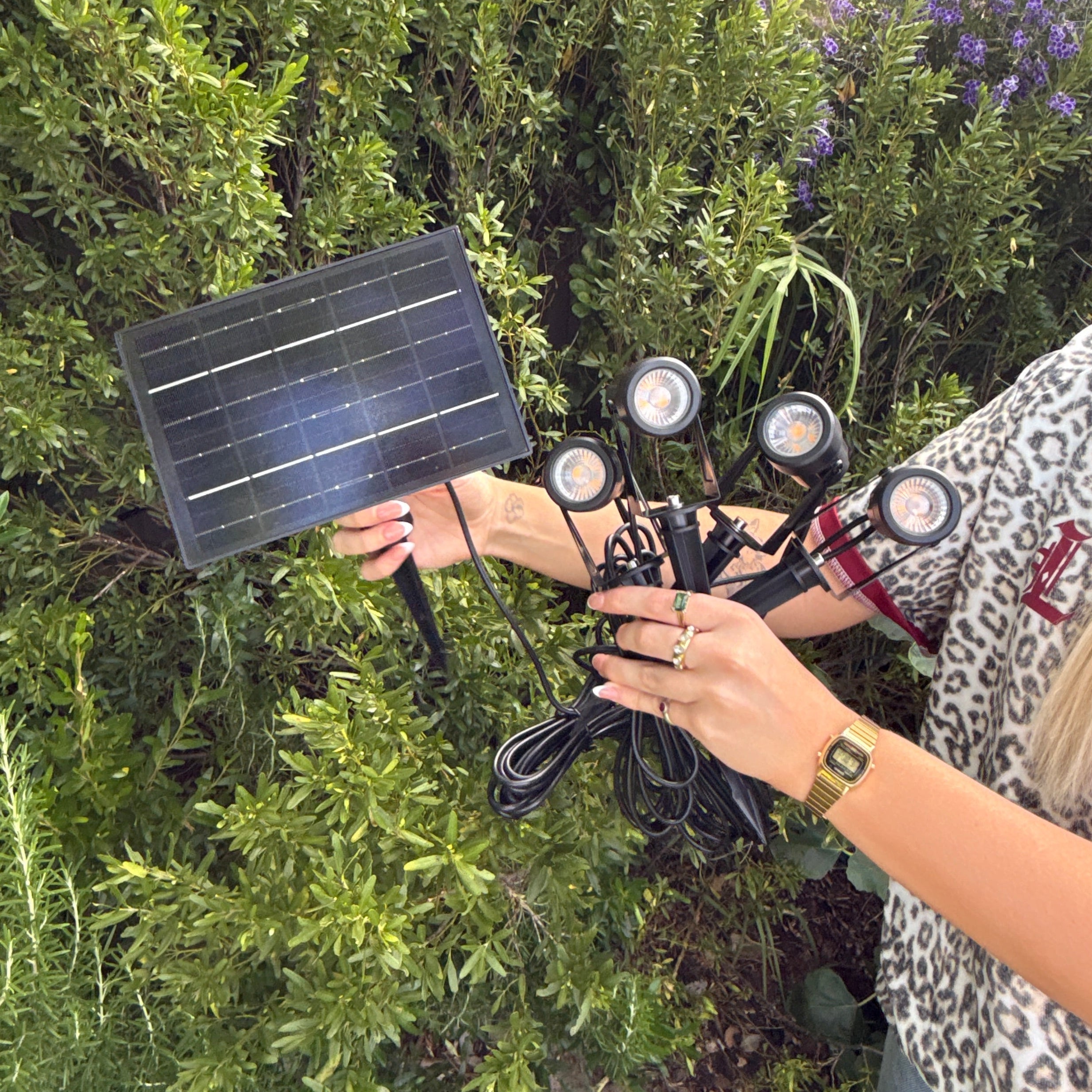 Eco-Friendly Solar LED Spotlight Set for Outdoor Illumination