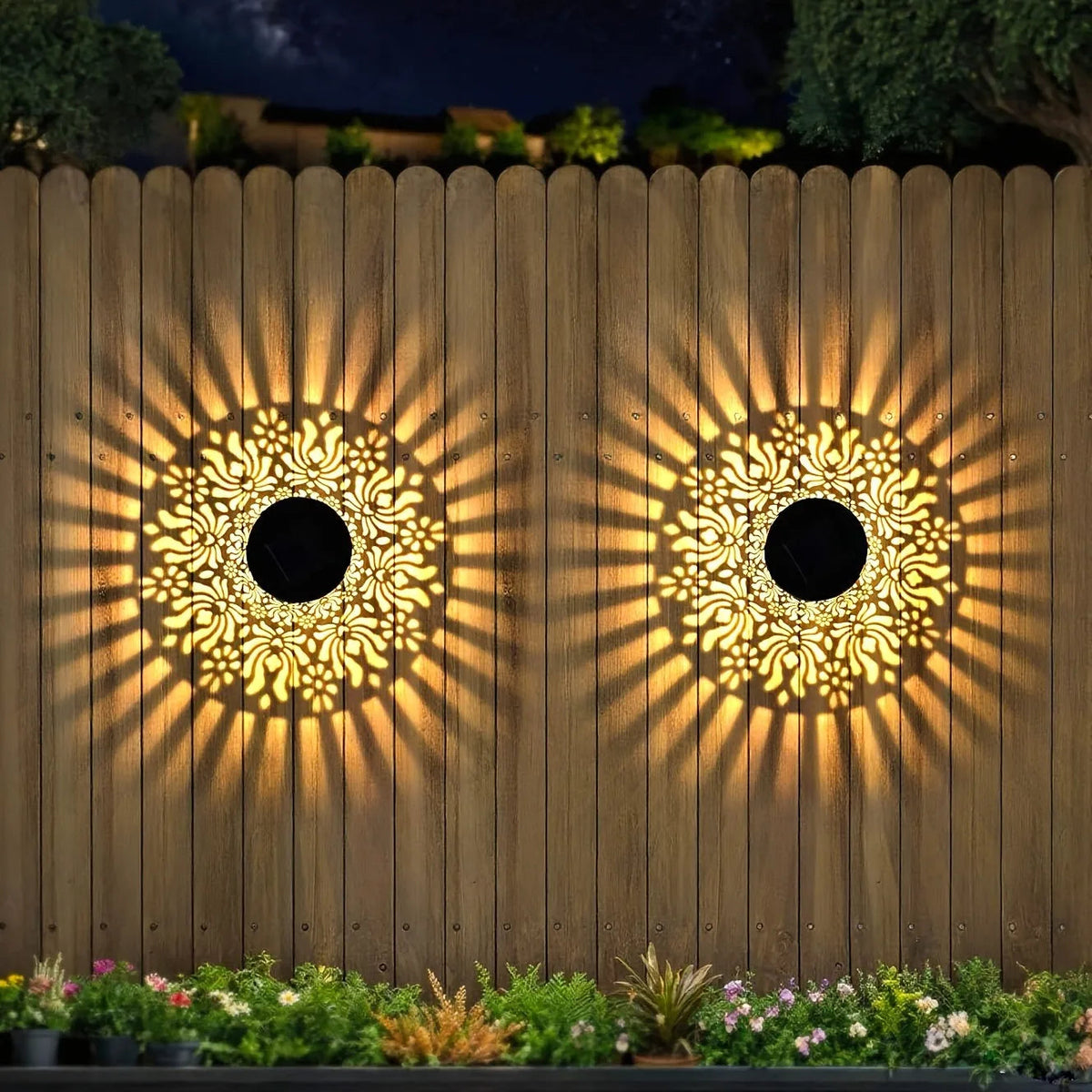 Eco-Friendly Solar Lantern with Floral Projection
