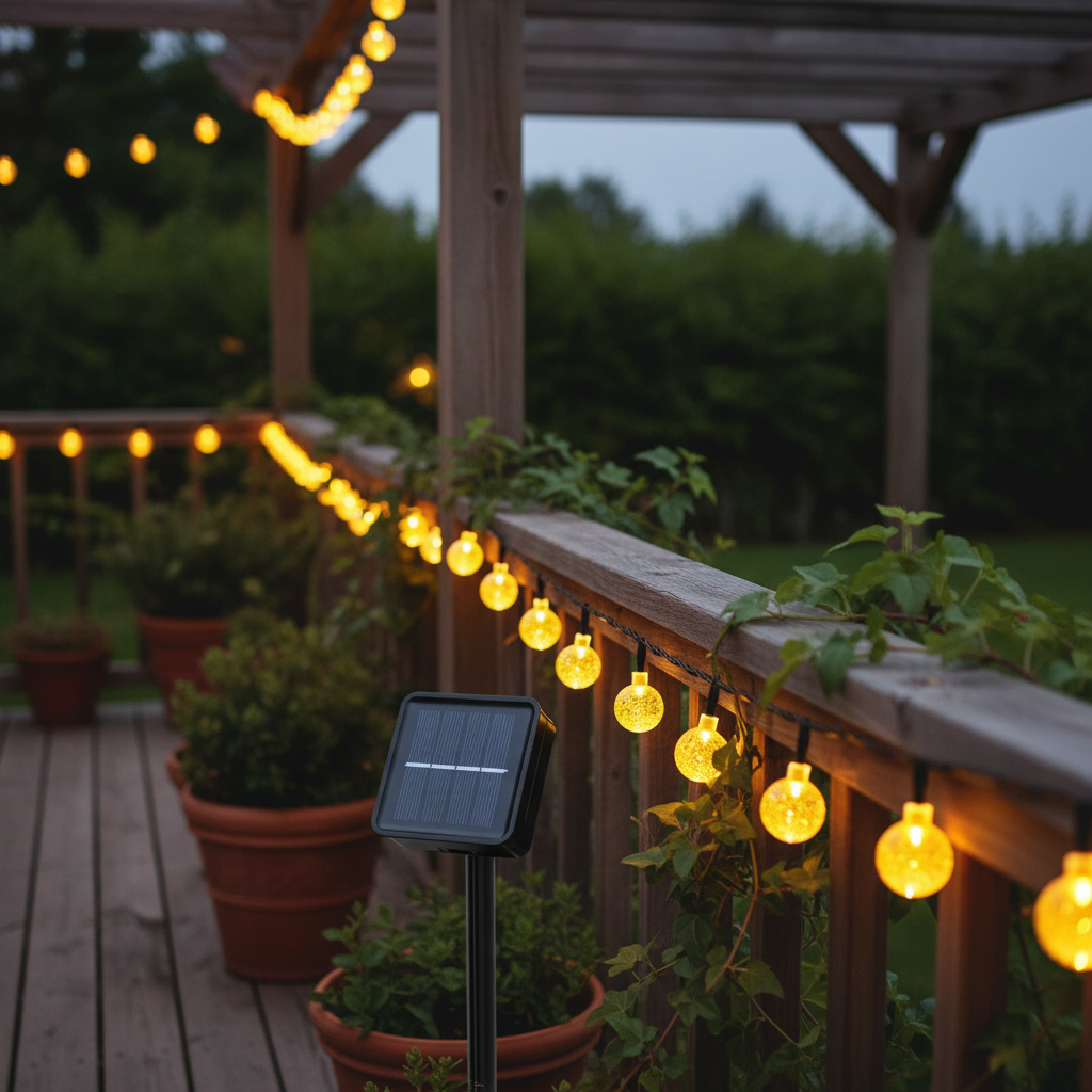 LED String Lights Powered by Solar Energy - Luminous Orbs