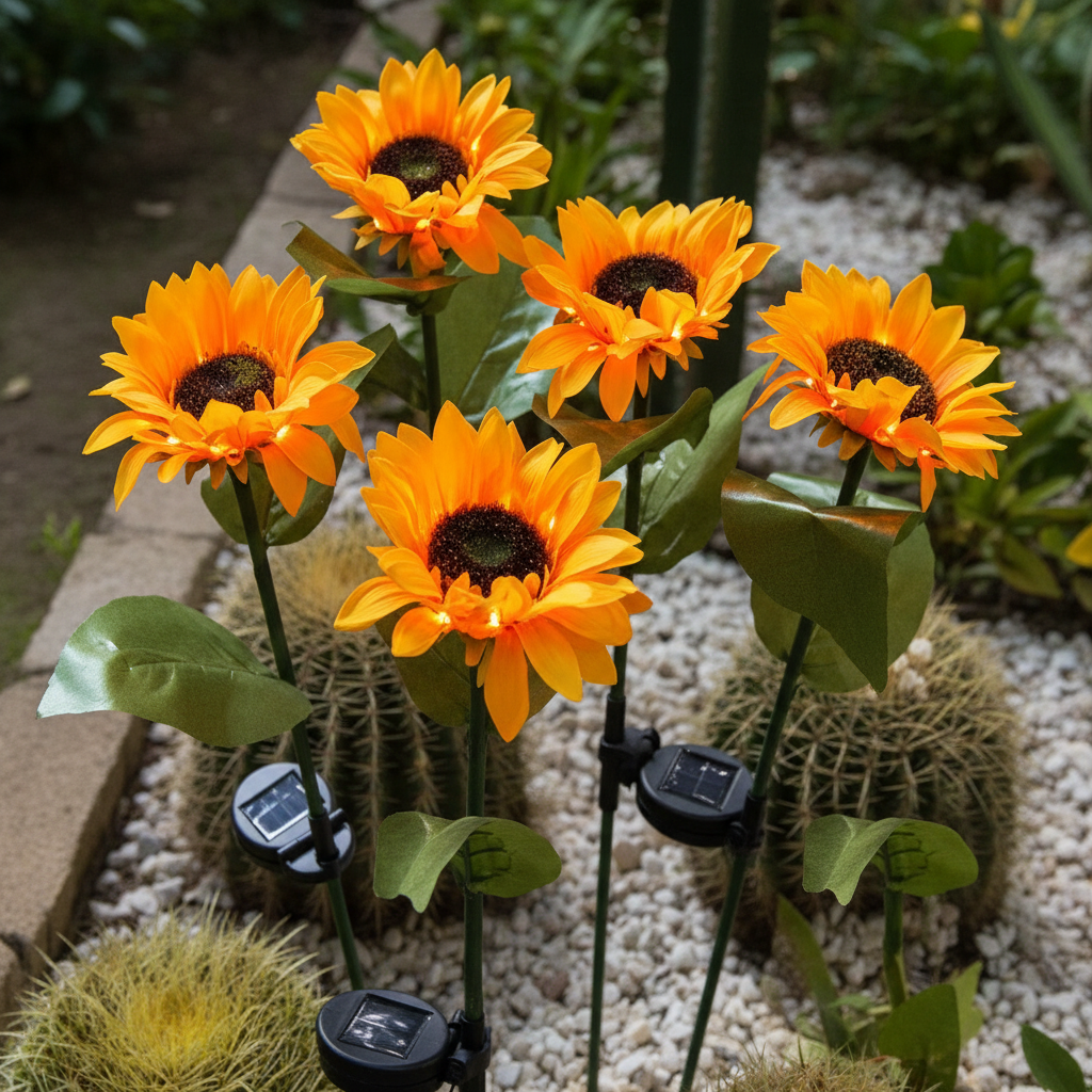 Decorative Sunflower with Solar Power - Solar Garden Accent