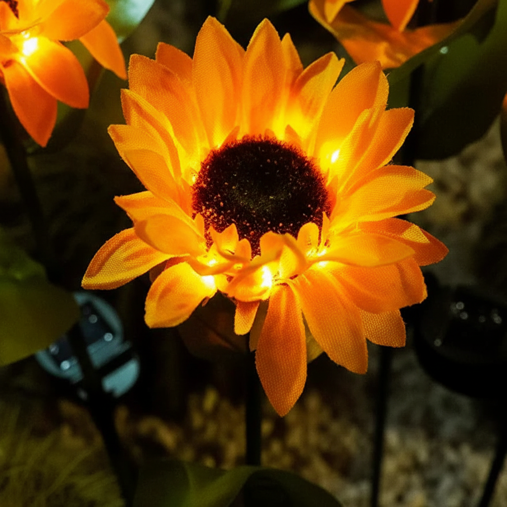 Decorative Sunflower with Solar Power - Solar Garden Accent