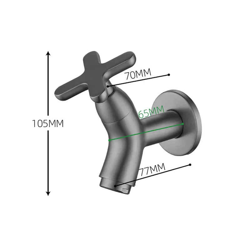 Elegant Wall-Mounted Faucet with Ergonomic Control Handle