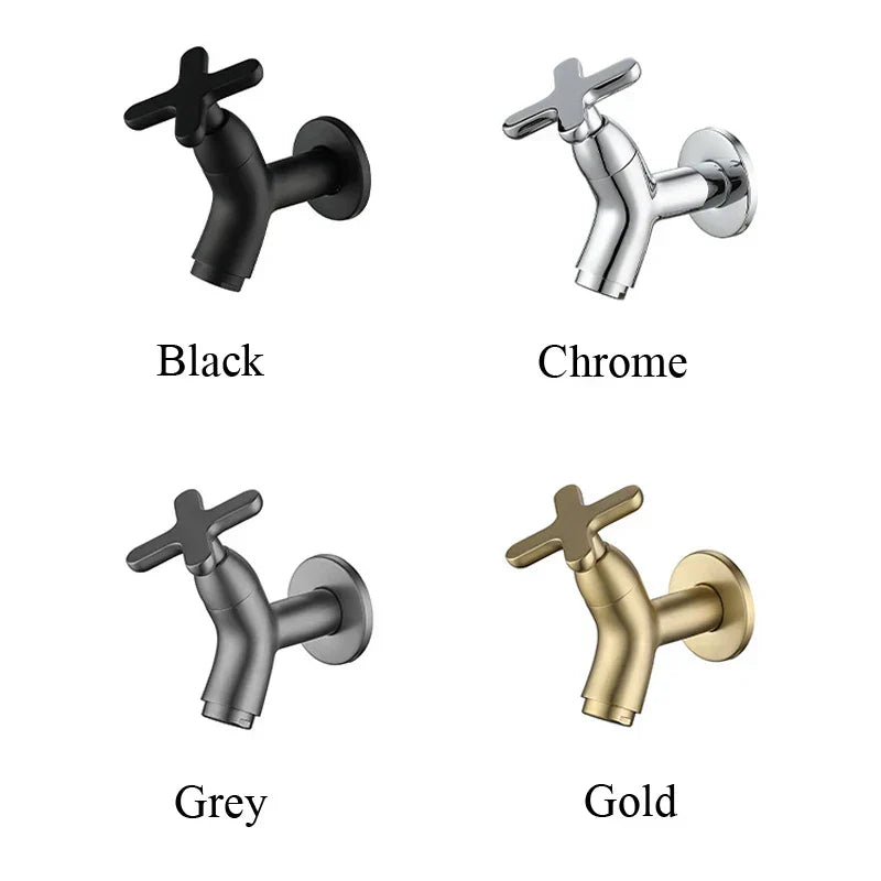 Elegant Wall-Mounted Faucet with Ergonomic Control Handle