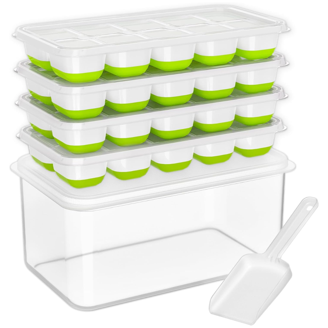 Versatile Silicone Ice Cube Maker Set with Storage Solution