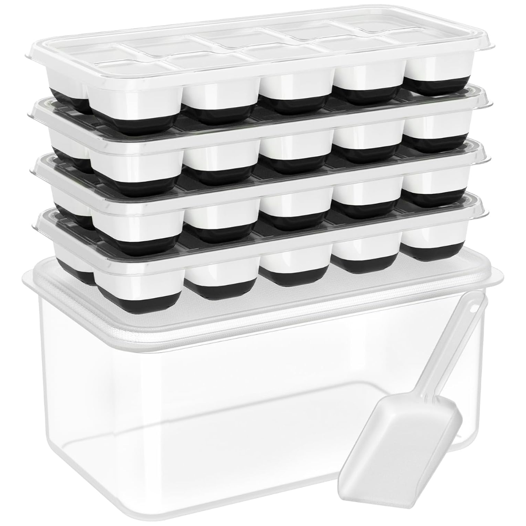 Versatile Silicone Ice Cube Maker Set with Storage Solution