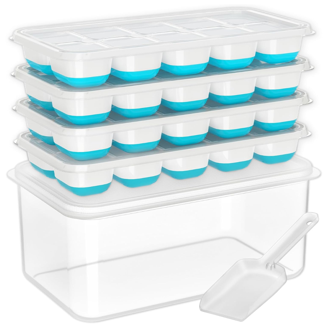Versatile Silicone Ice Cube Maker Set with Storage Solution