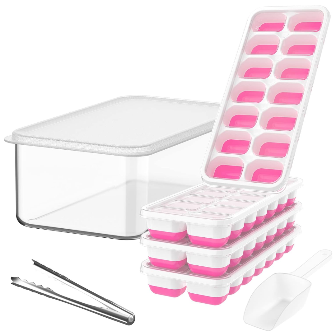 Versatile Silicone Ice Cube Maker Set with Storage Solution