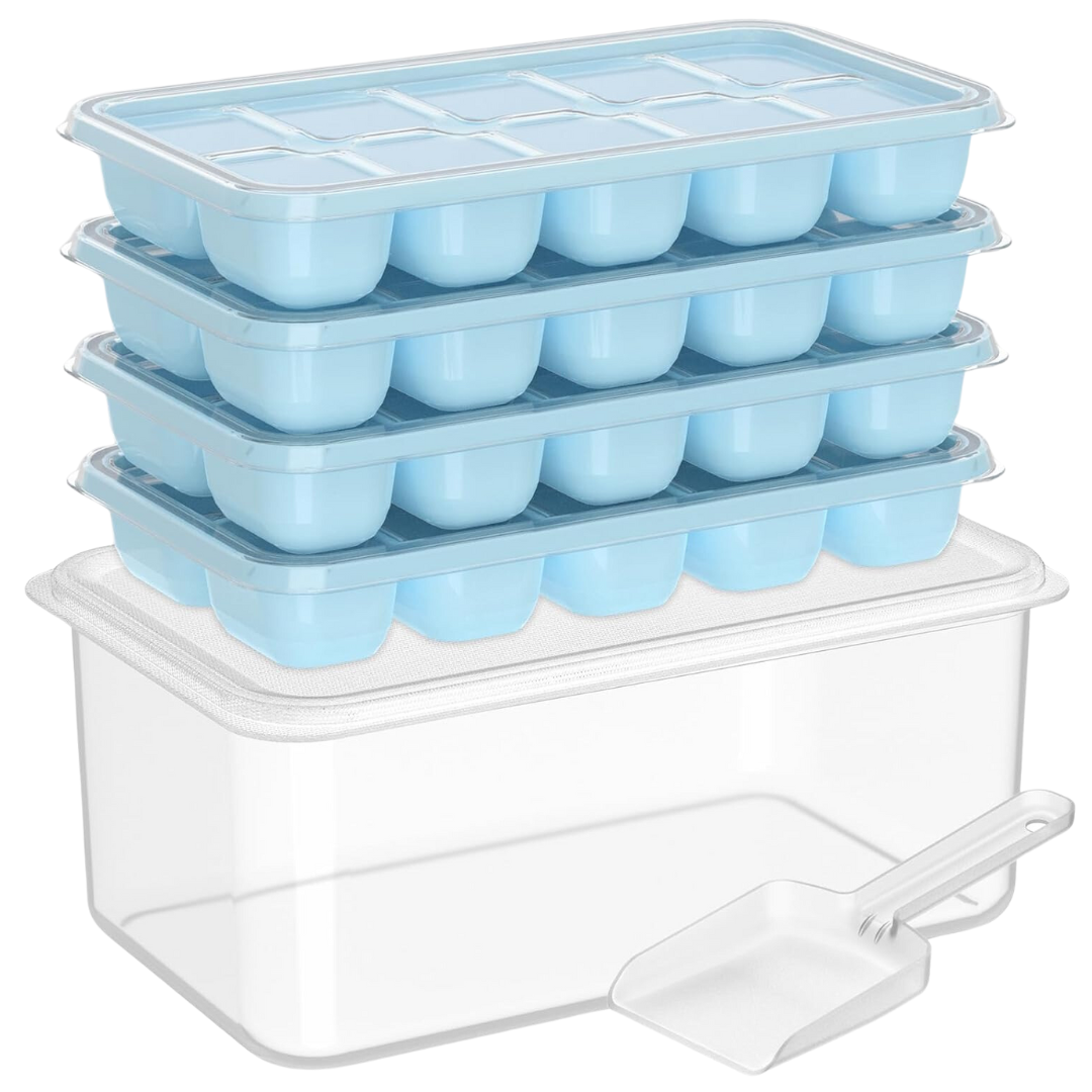 Versatile Silicone Ice Cube Maker Set with Storage Solution