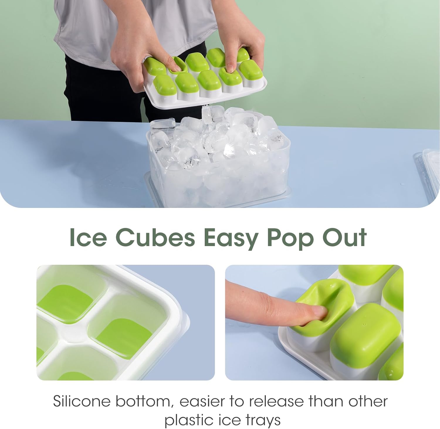 Versatile Silicone Ice Cube Maker Set with Storage Solution