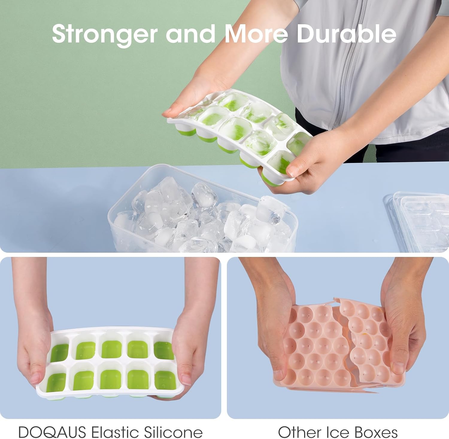 Versatile Silicone Ice Cube Maker Set with Storage Solution