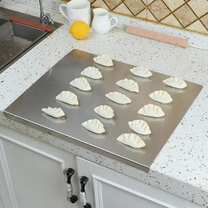 Non-Slip Stainless Steel Cutting Board with Elevated Edge
