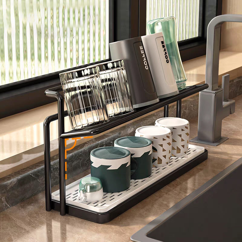2-Tier Bottle Drying Rack with Removable Drain Tray