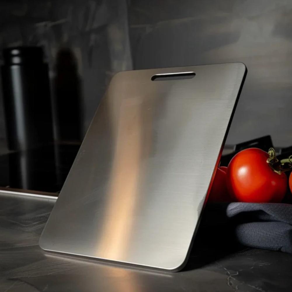Premium Stainless Food Prep Board with Antimicrobial Surface