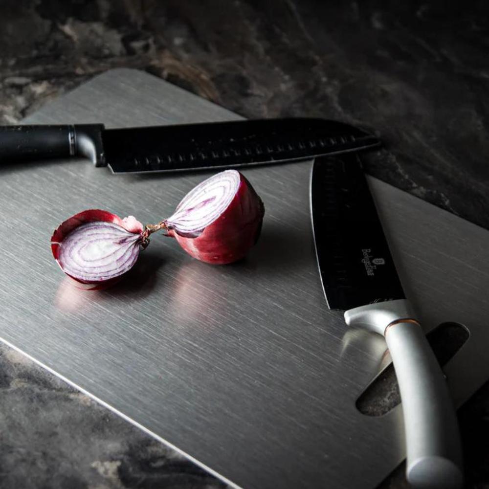 Premium Stainless Food Prep Board with Antimicrobial Surface