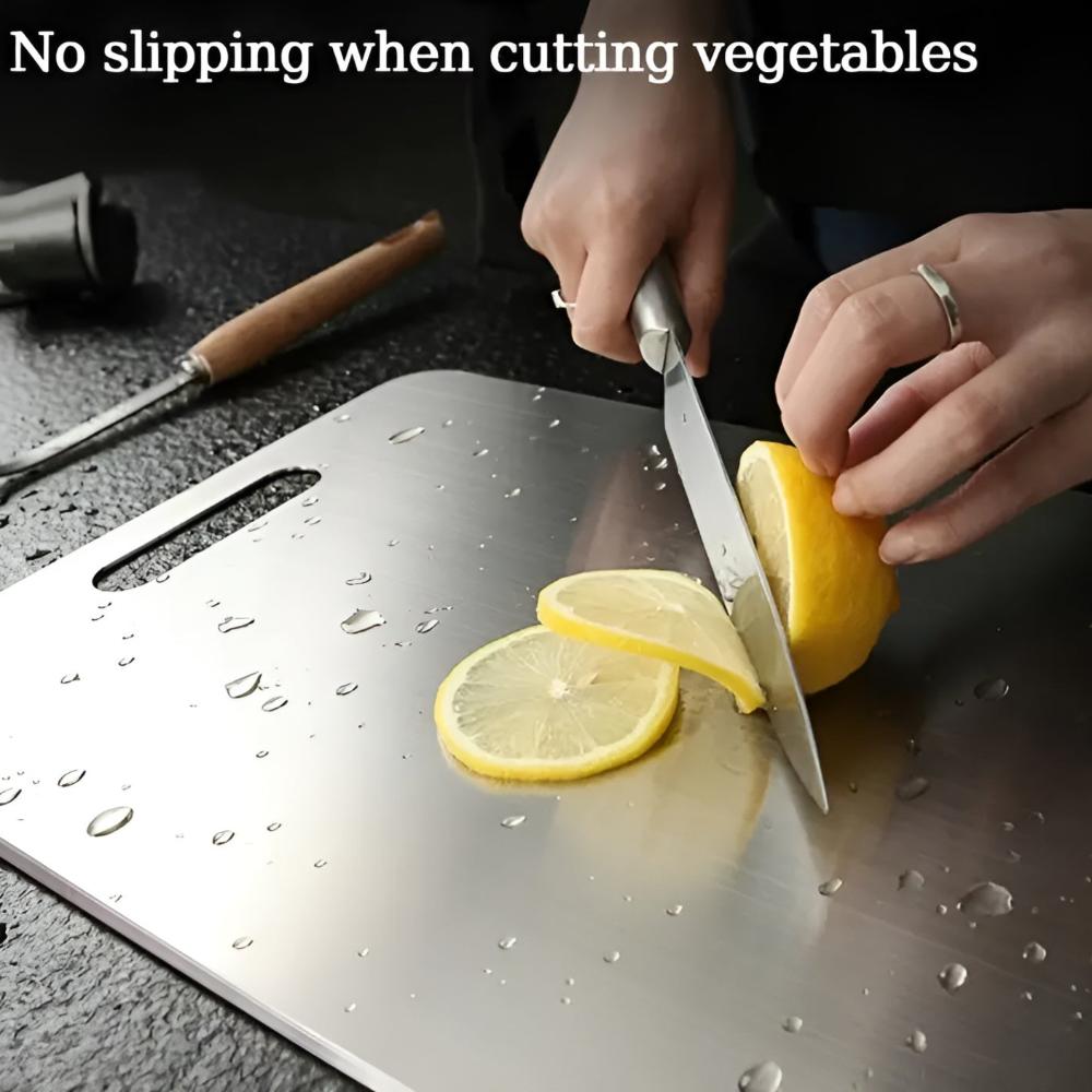Premium Stainless Food Prep Board with Antimicrobial Surface