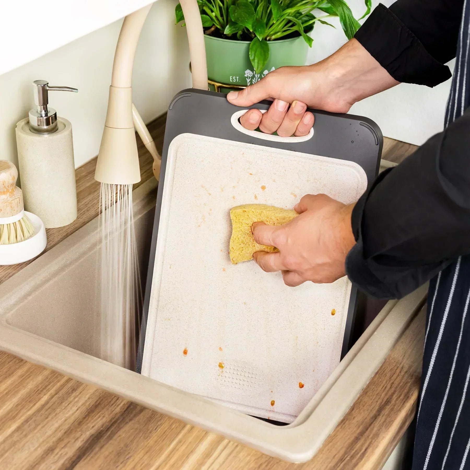 Versatile Stainless Steel Kitchen Prep Board with Grip Handle