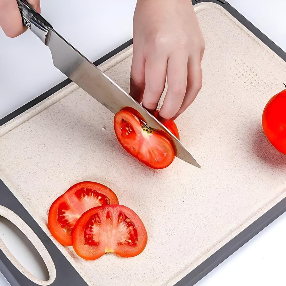 Premium Stainless Steel Cutting Board with Garlic Grinder