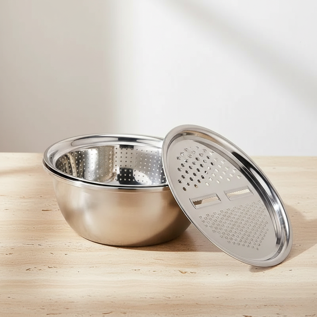 All-in-One Vegetable Prep Set: Slice, Grate, and Drain