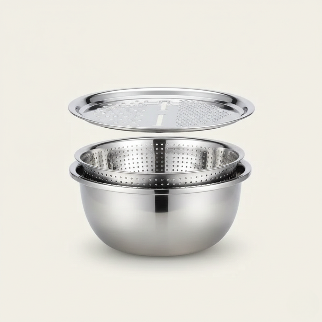 All-in-One Vegetable Prep Set: Slice, Grate, and Drain