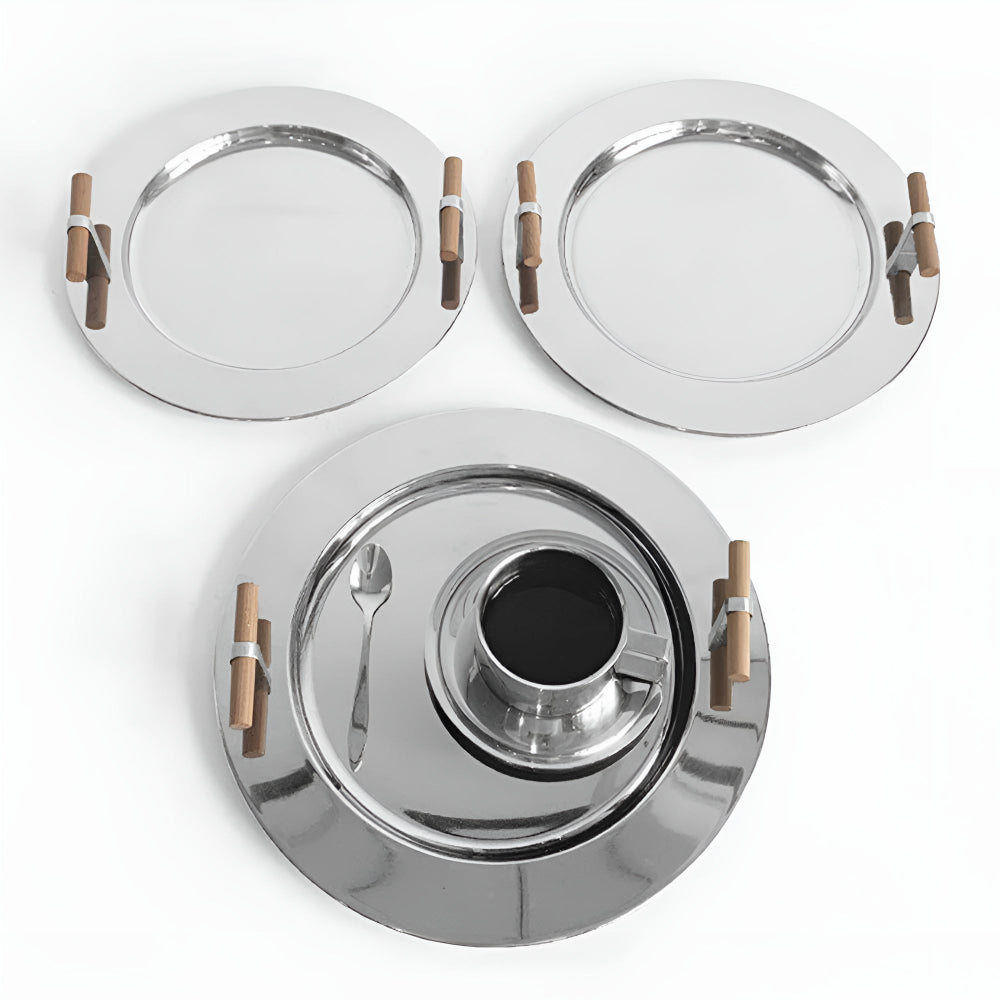 Elegant Round Tray with Easy-Grip Handles for Versatile Use