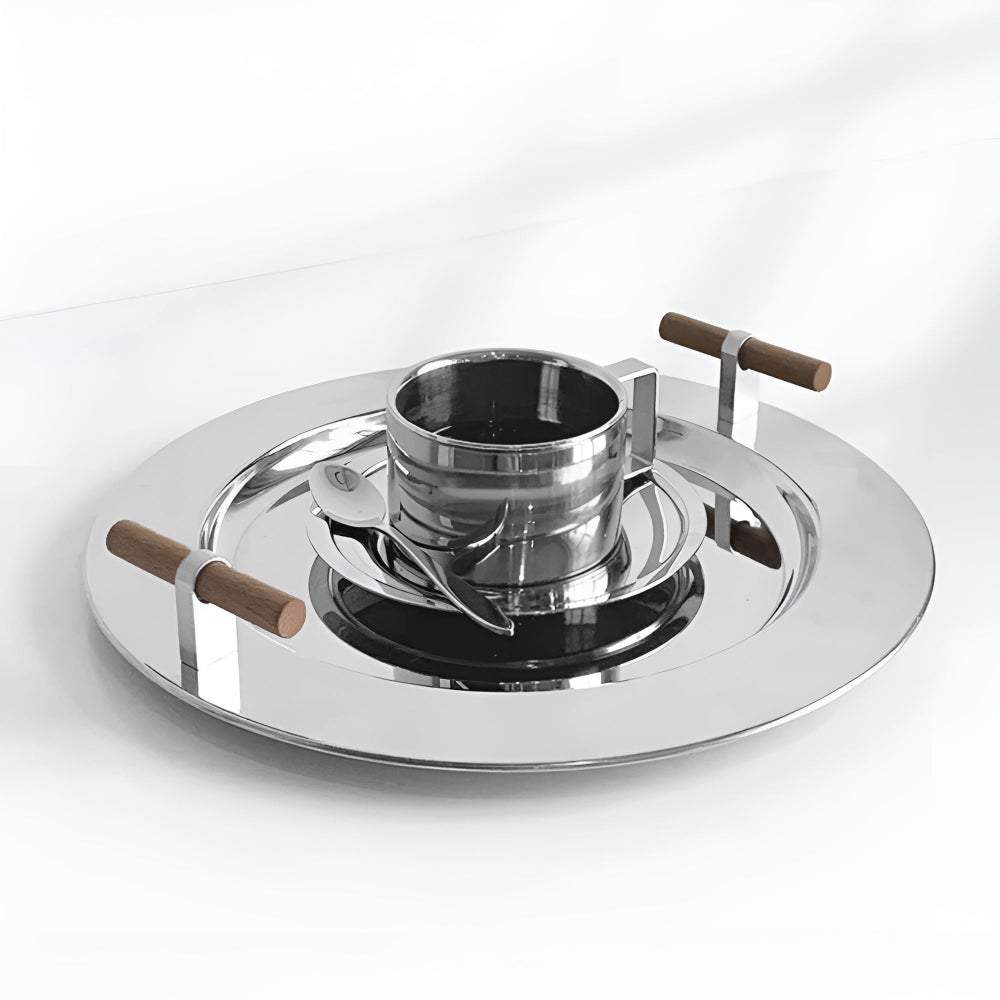 Elegant Round Tray with Easy-Grip Handles for Versatile Use