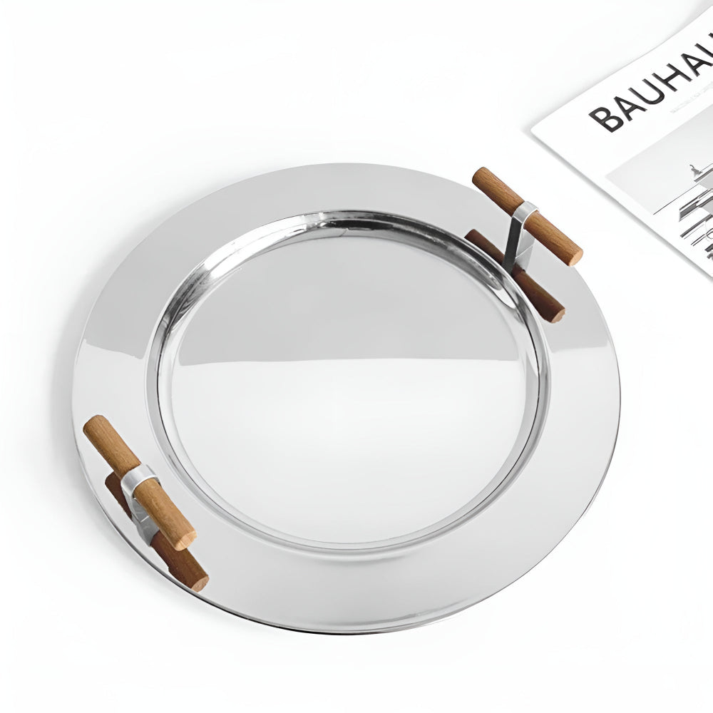 Elegant Round Tray with Easy-Grip Handles for Versatile Use