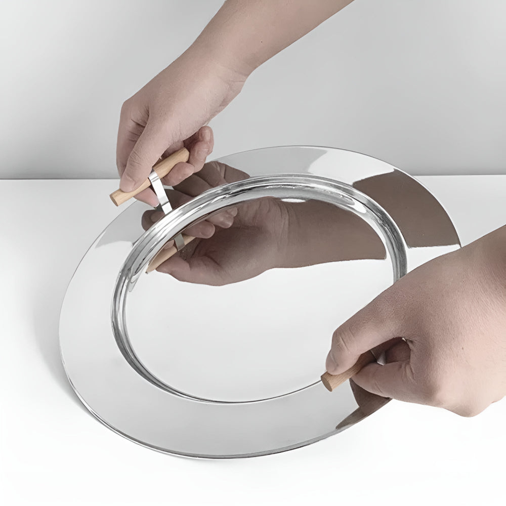 Elegant Round Tray with Easy-Grip Handles for Versatile Use