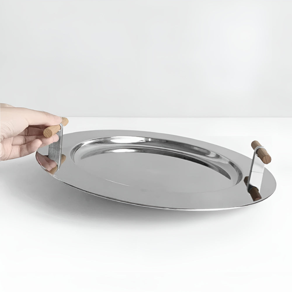 Elegant Round Tray with Easy-Grip Handles for Versatile Use