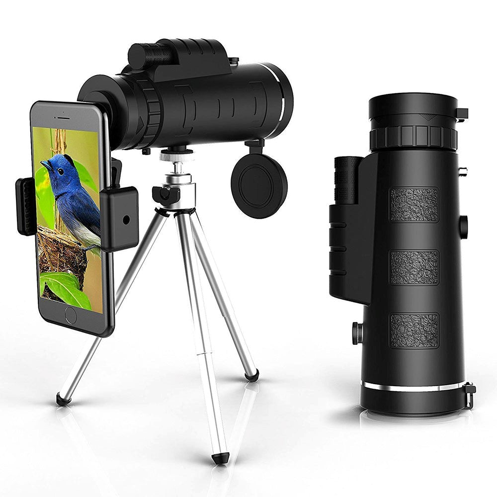 High-Definition Monocular with Smartphone Attachment & Tripod – Waterproof Design