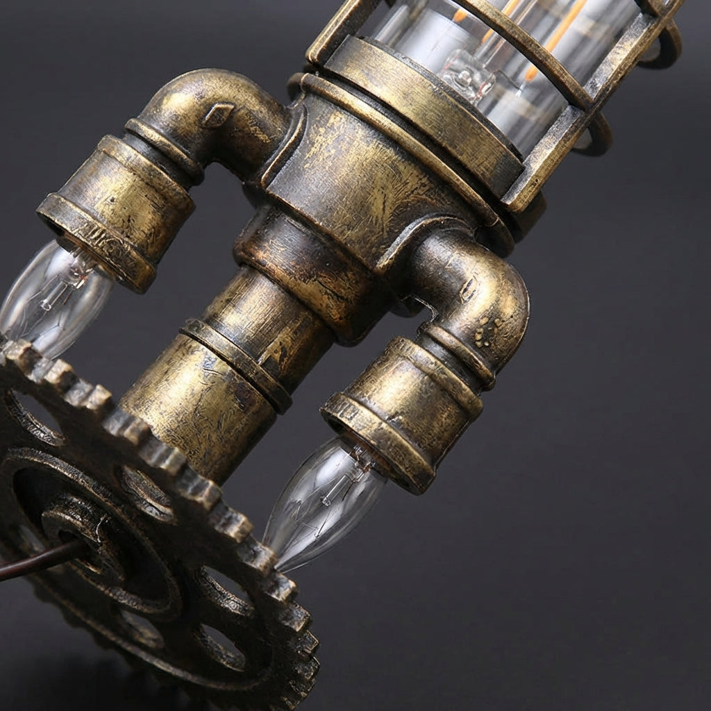 Rocket Table Lamp in Steampunk Design