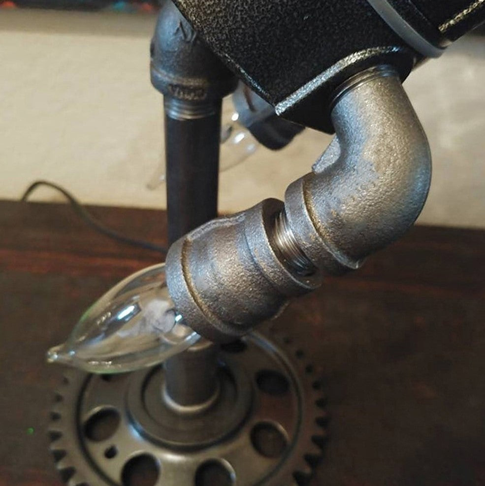 Rocket Table Lamp in Steampunk Design
