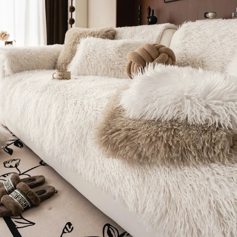 CozyFlex Stretch Sofa Protector with Faux Wool Texture