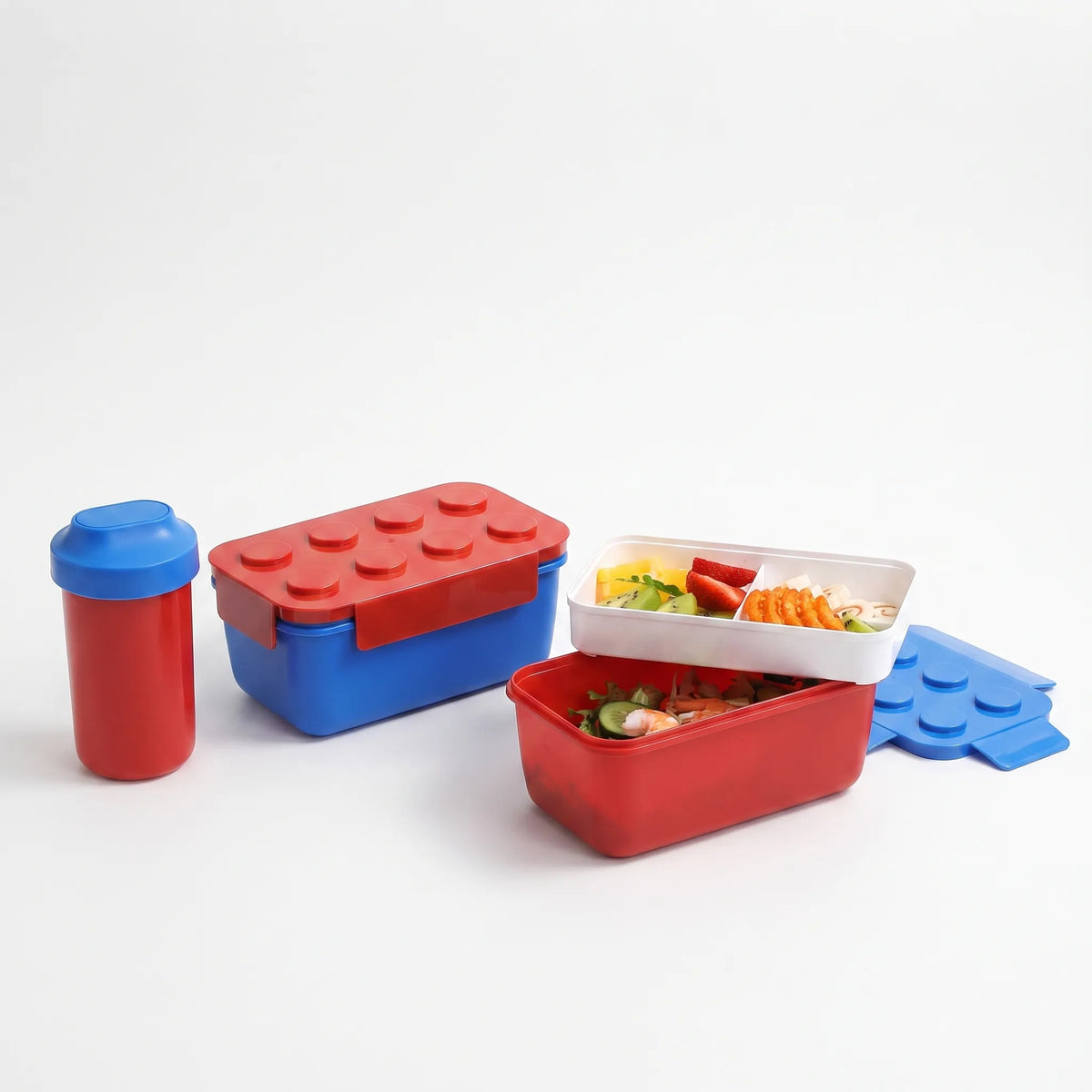 Divided Bento Box with Studs - Stackable Meal Container