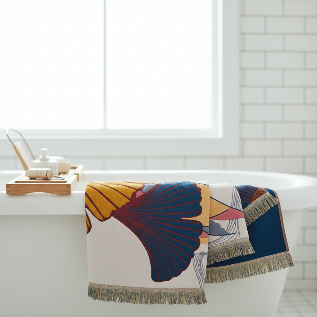 Trendy Ginkgo Leaf Beach Towel
