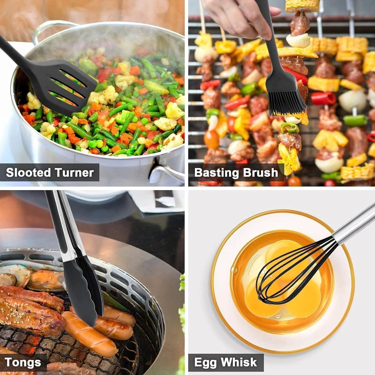 Essential Silicone Cooking Tools Set | 15-Piece Heat-Resistant Collection