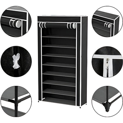 Compact Vertical Shoe Organizer for 30 Pairs