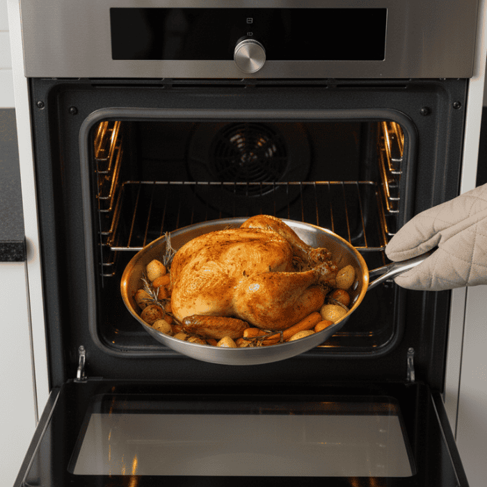 TitaniumCraft – Versatile Stainless Steel Frying Pan for All Stovetops