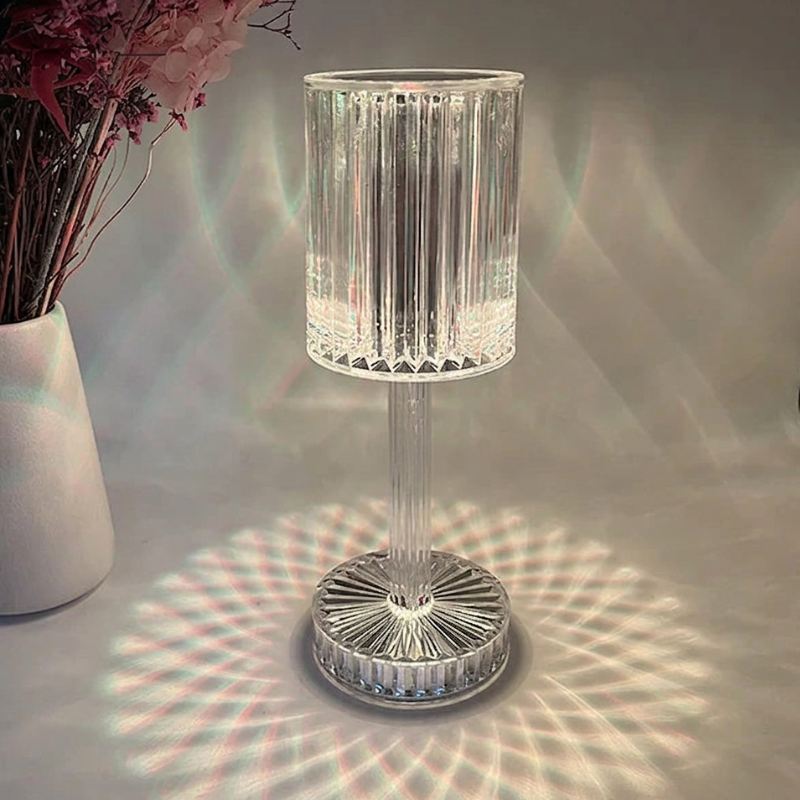 Rechargeable Crystal Elegance LED Table Lamp with Dimming