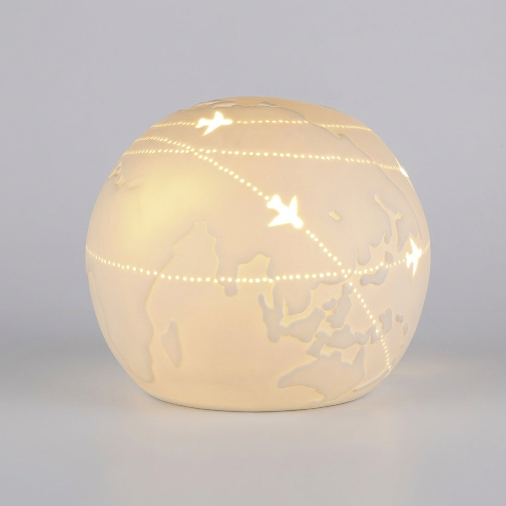 Globe Motif Table Lamp - Modern Home Lighting Fixture
