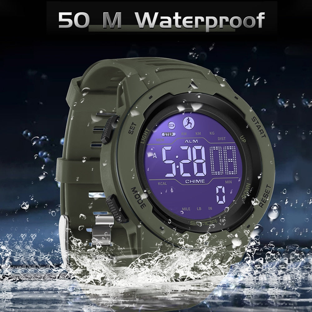 Rugged Outdoor Sports Watch | Waterproof Step Tracker