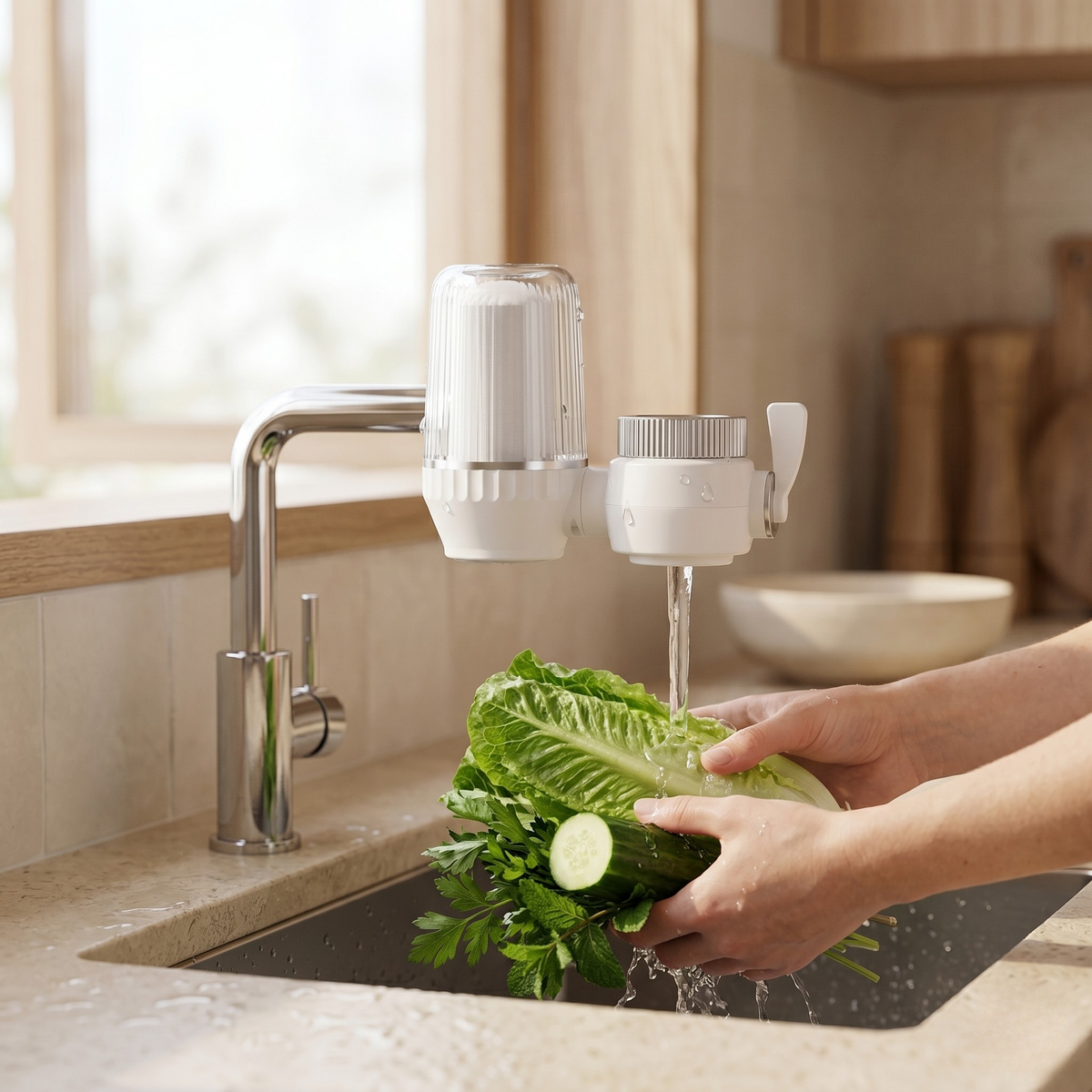 Advanced Faucet Water Filter with Washable Cartridge