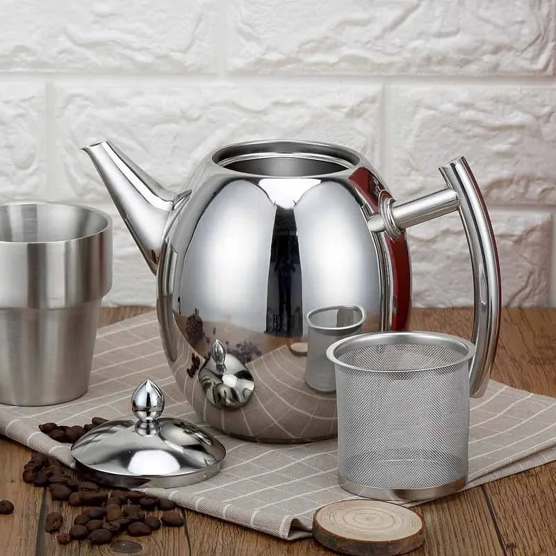 Elegant Stainless Steel Tea Kettle with Removable Filter