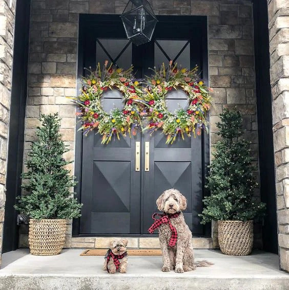 Vibrant Floral Charm Wreath | Artisan Crafted for Seasonal Beauty