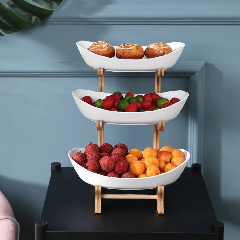 Elegant Three-Tiered Fruit Stand for Effortless Kitchen Organization
